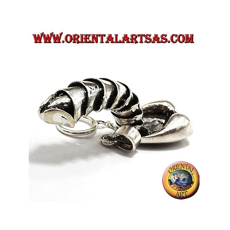 pendentif, pénis mobile, argent