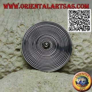 Broche espiral redondo plateado con bola central