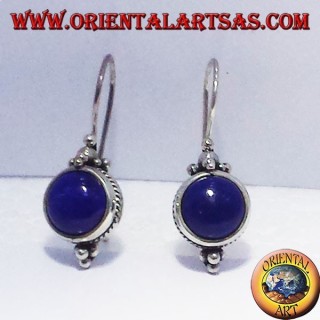 Pendiente con Lapis redondas, plata
