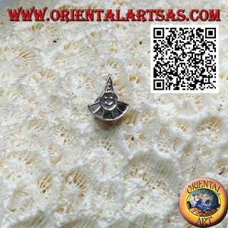 Mini orecchino in argento, smile con cappello conico e collare