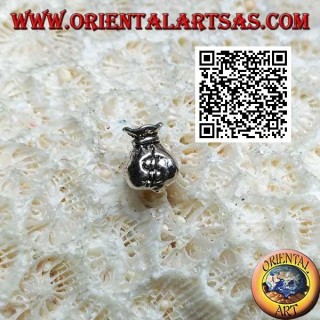 Mini boucle d'oreille en argent, sac de dollars