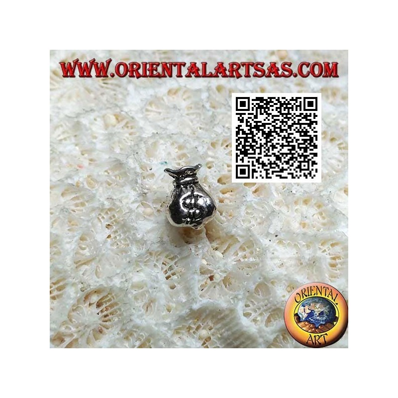 Mini boucle d'oreille en argent, sac de dollars