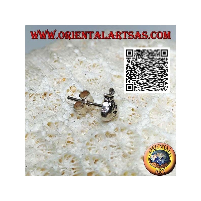 Mini boucle d'oreille en argent, sac de dollars