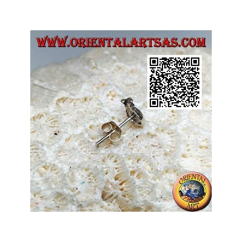 Mini boucle d'oreille en argent, sac de dollars