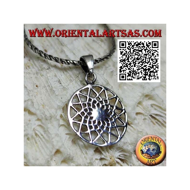 Pendentif en argent le quinconce, étoile à 12 branches (symbole maçonnique)