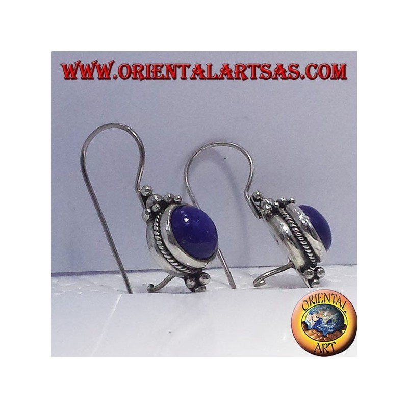 Pendiente con Lapis redondas, plata