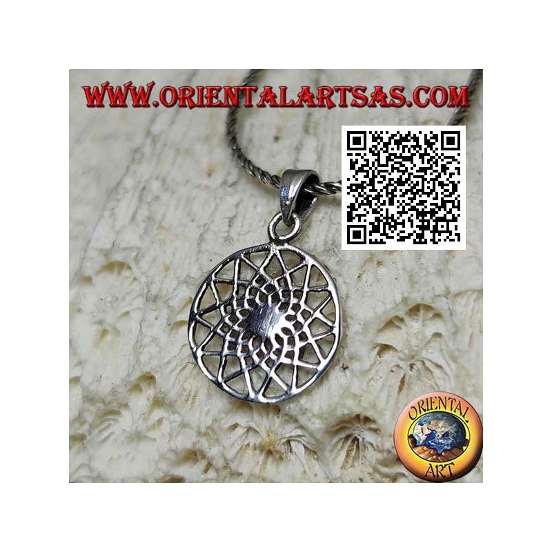 Pendentif en argent le quinconce, étoile à 12 branches (symbole maçonnique)
