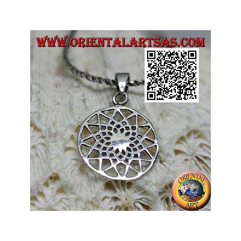 Pendentif en argent le quinconce, étoile à 12 branches (symbole maçonnique)