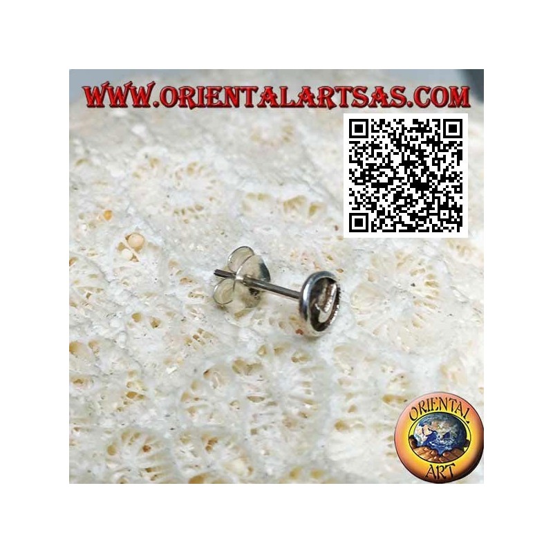 Mini boucle d'oreille en argent, symbole sportif "Nike"