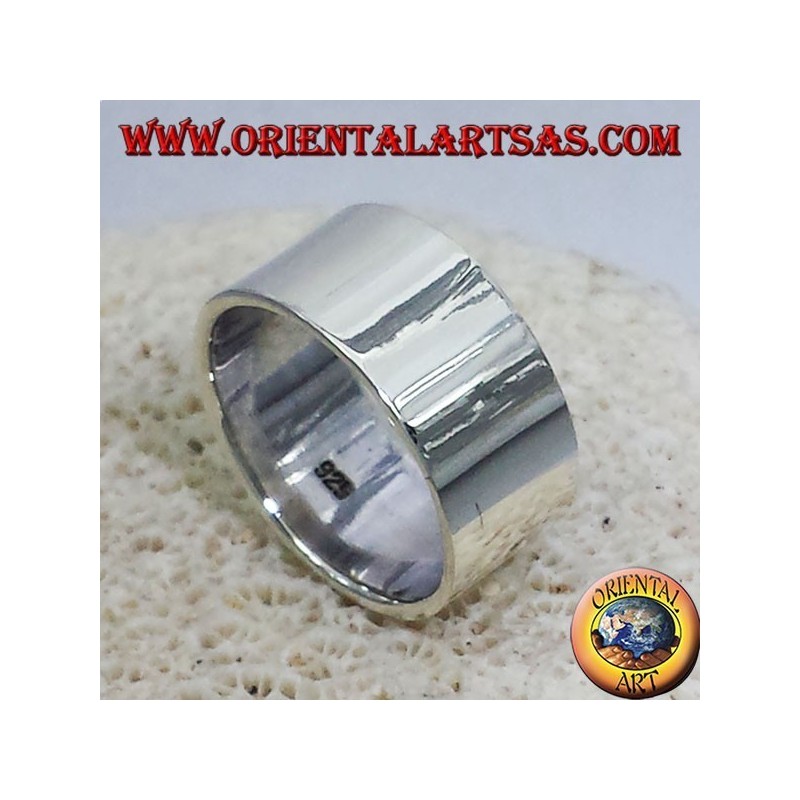anillo de banda plana de 10 mm. plata