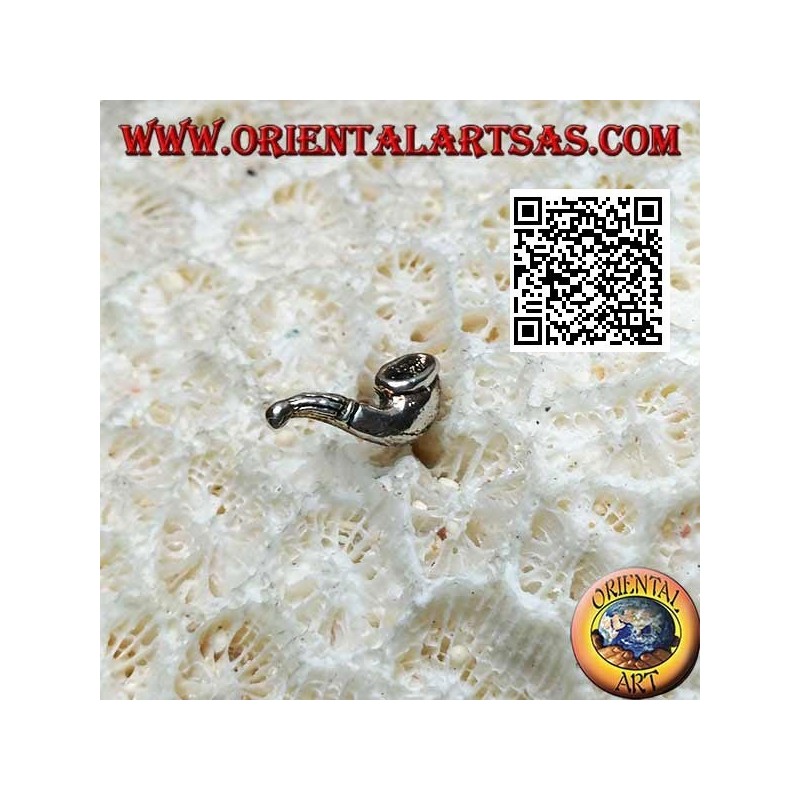 Mini boucle d'oreille en argent, la pipe