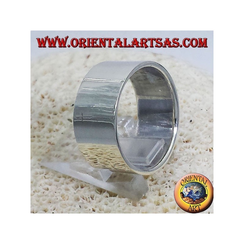 anillo de banda plana de 10 mm. plata