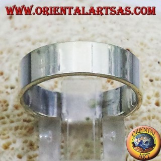 anello fascia piatta 6 mm. in argento 