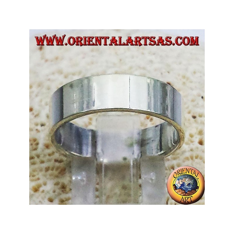 anillo de banda plana de 6 mm. plata