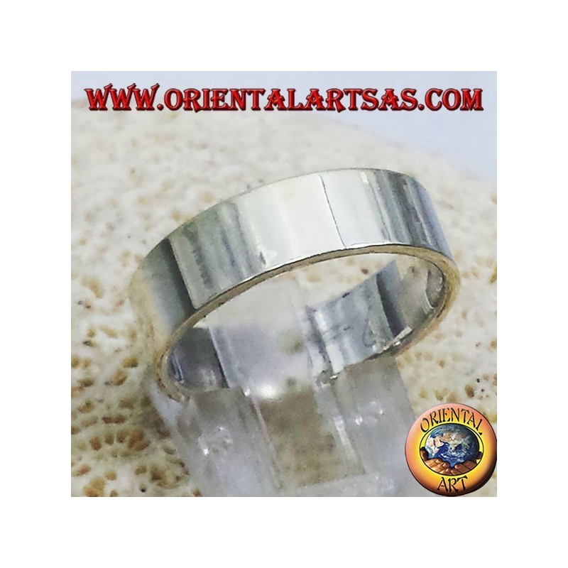 anillo de banda plana de 6 mm. plata
