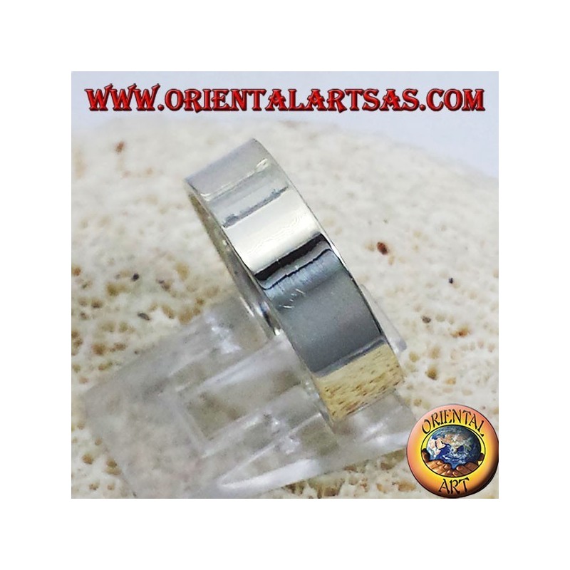 anillo de banda plana de 6 mm. plata