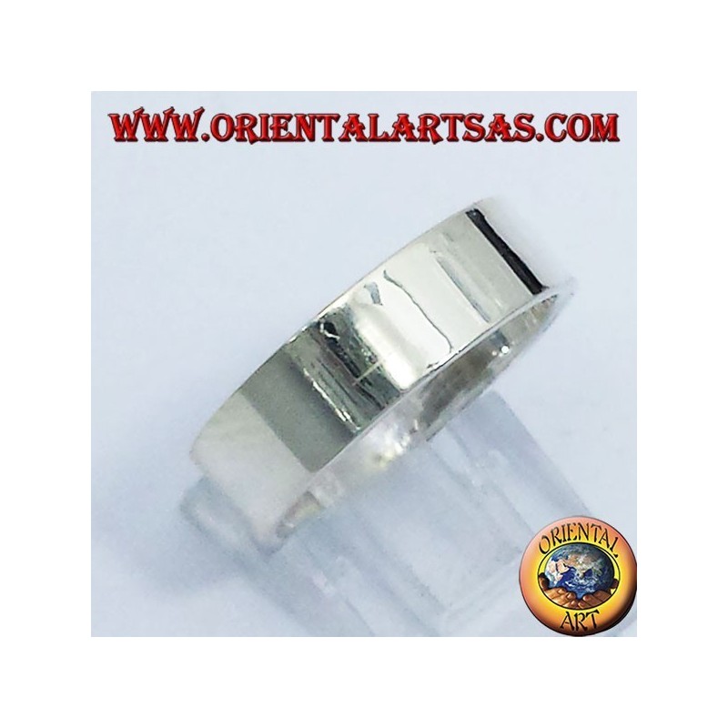 Anello in argento a fascia liscia piatta (6 mm.)