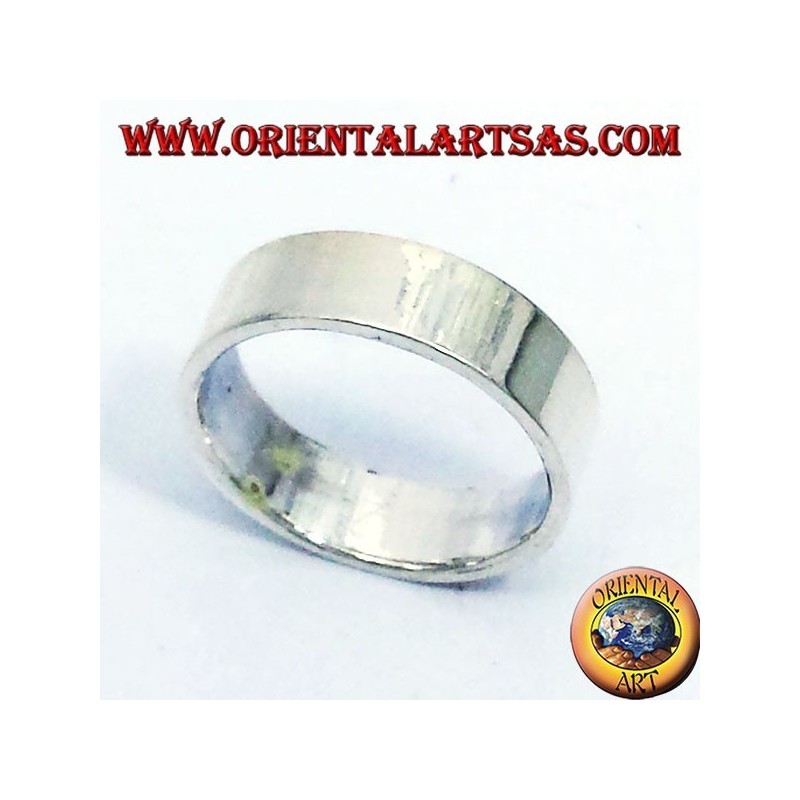 anillo de banda plana de 6 mm. plata