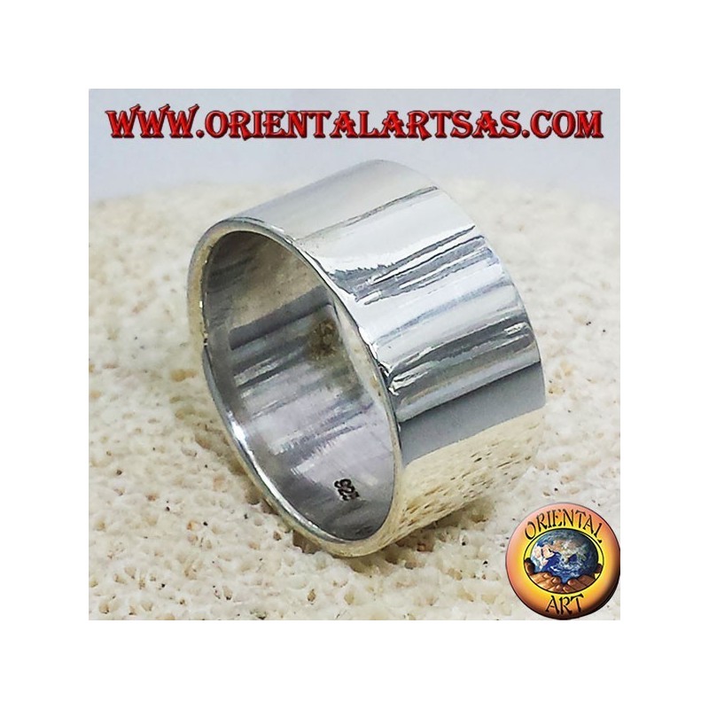 anneau bande plate 12 mm. argent