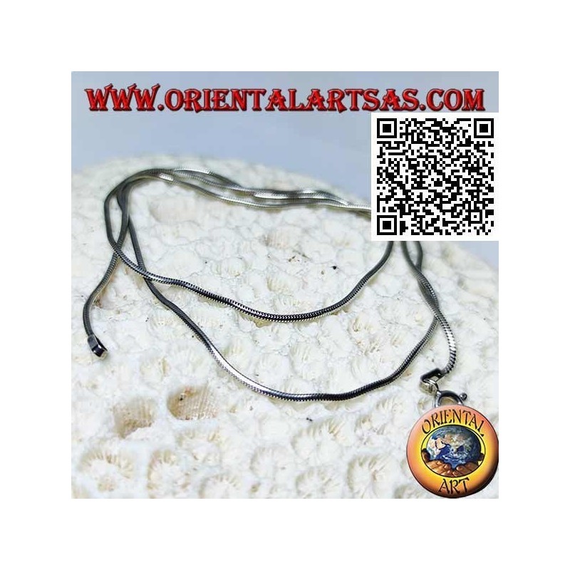 Collar de plata 925 ‰ con eslabón de serpiente de 47,5 cm x 1,5 mm
