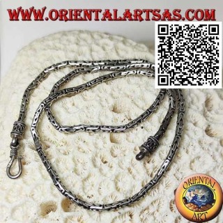 Collana in argento 925 ‰ a borobudur (maglia bizantina) da 47,5 cm x 3 mm