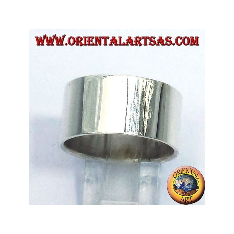 Anello in argento a fascia liscia piatta (12 mm.)