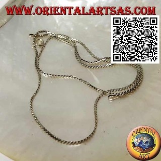 Collier en argent 925 ‰ écrasé à deux torsades de 45 cm x 0,5 * 1 mm