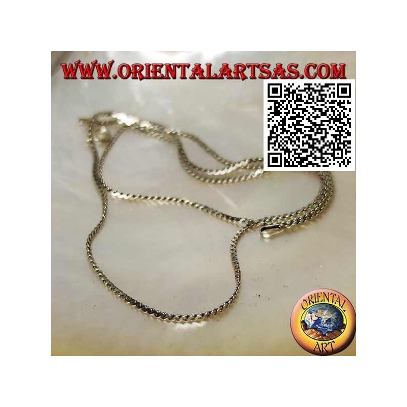 45cm x 0.5 * 1mm crushed two-twisted 925 ‰ silver necklace