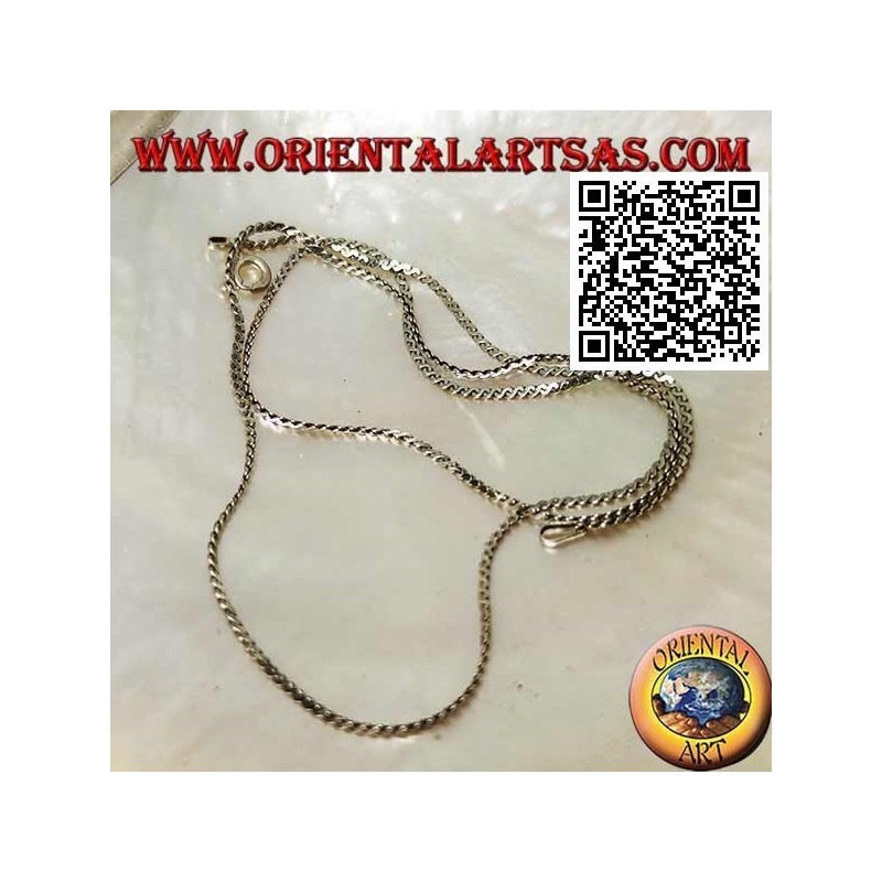 45cm x 0.5 * 1mm crushed two-twisted 925 ‰ silver necklace
