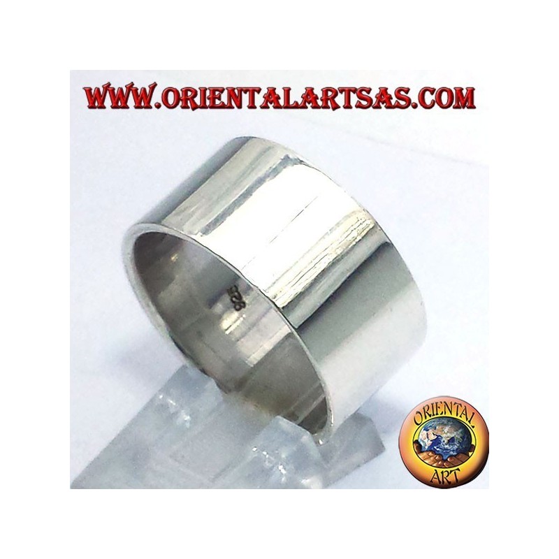 anneau bande plate 12 mm. argent