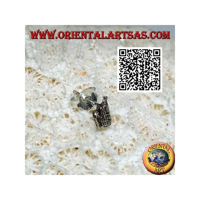 Mini silberner Ohrring, Golftasche mit Schlägern