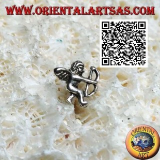 Mini boucle d'oreille en argent, l'ange cupidon qui tire la flèche