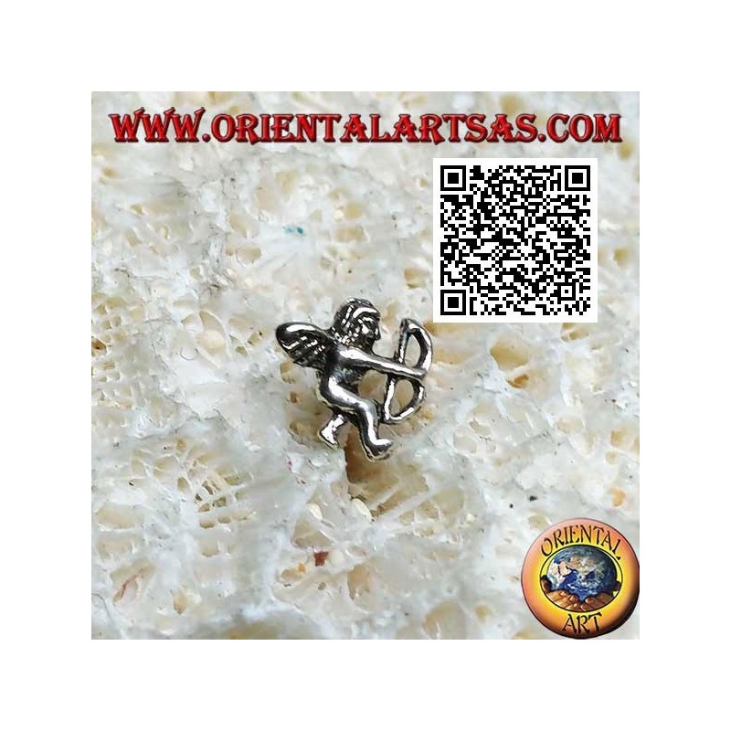 Mini pendiente de plata, el ángel cupido que dispara la flecha