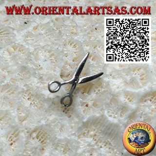 Mini silberner Ohrring, offene Schere