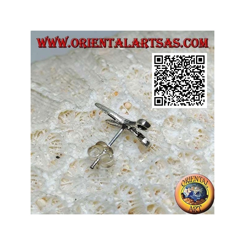 Mini silberner Ohrring, offene Schere