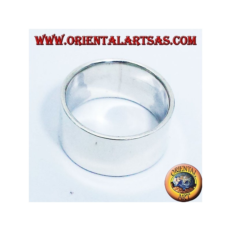 anneau bande plate 12 mm. argent