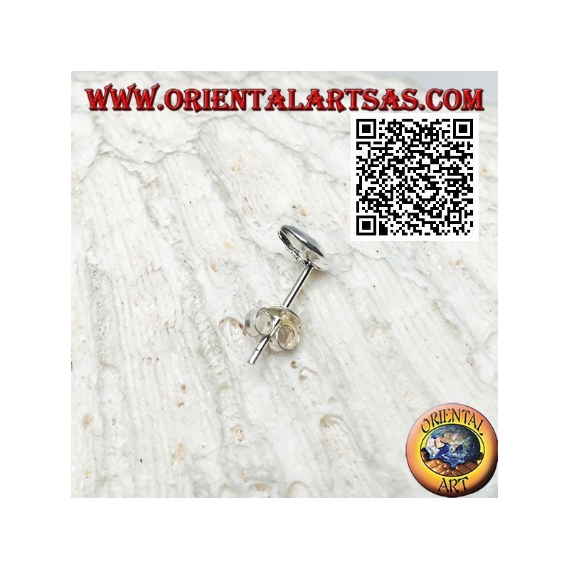 Mini silberner Ohrring, der glatte und abgerundete Halbmond