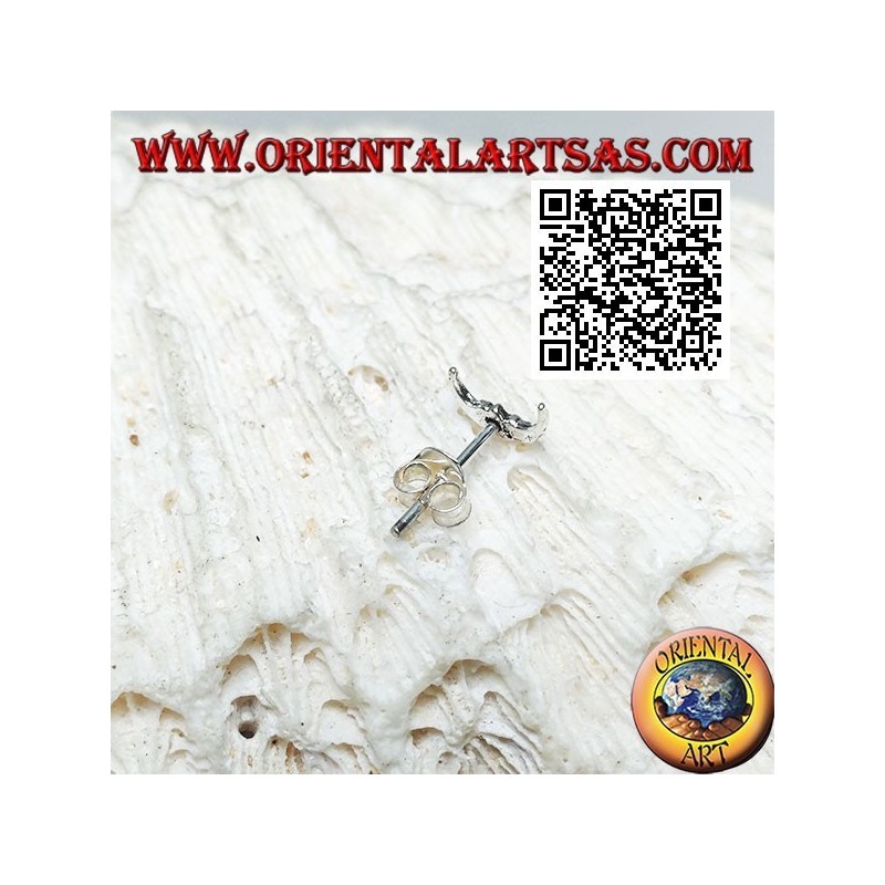 Mini boucle d'oreille en argent, le petit croissant