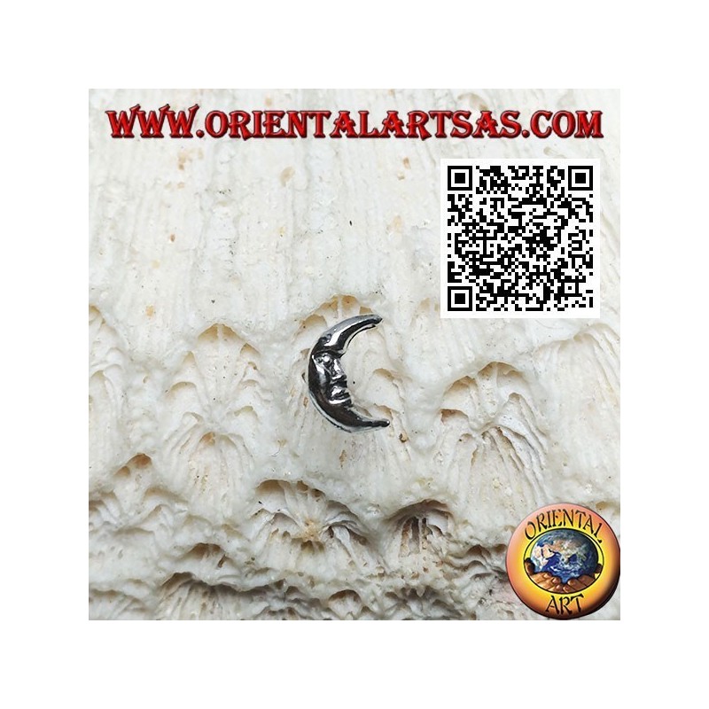 Mini orecchino d'argento, la mezzaluna