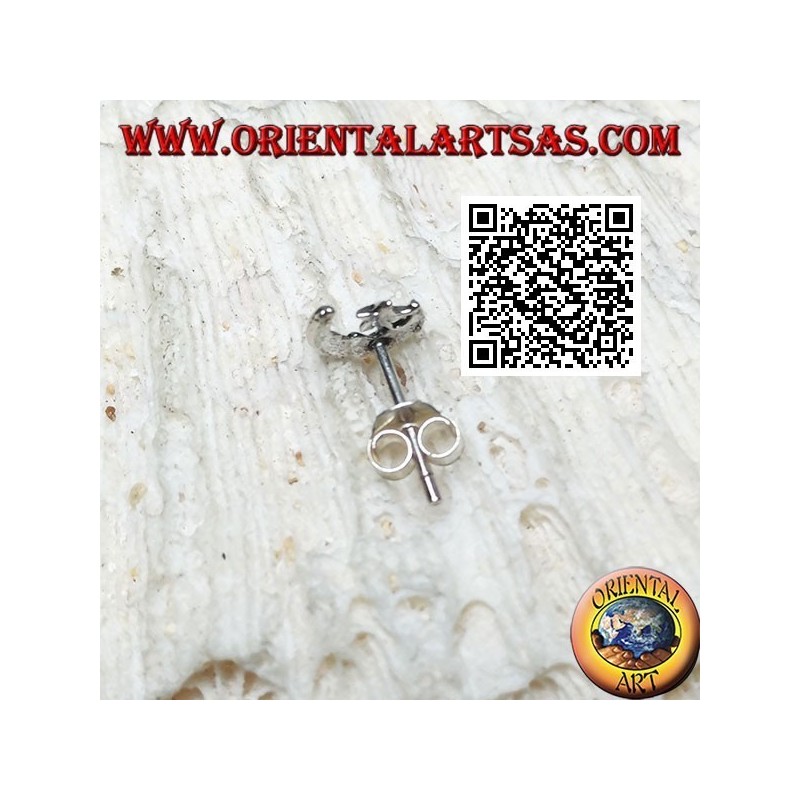 Mini pendiente de plata, la media luna con la estrella (b)