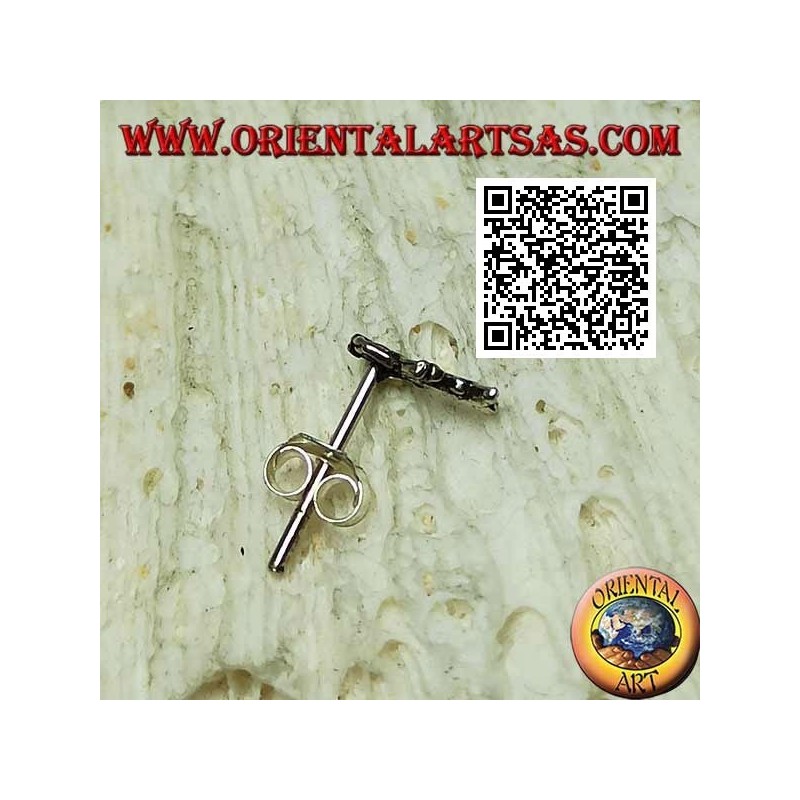 Mini silberner Ohrring, Haifischknochen