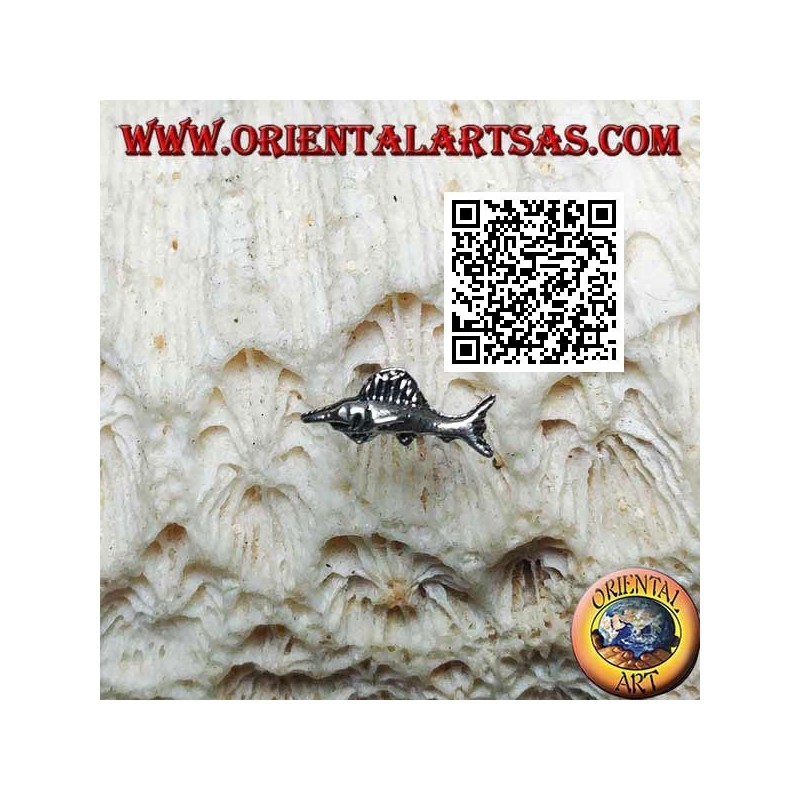 Mini silver earring, swordfish