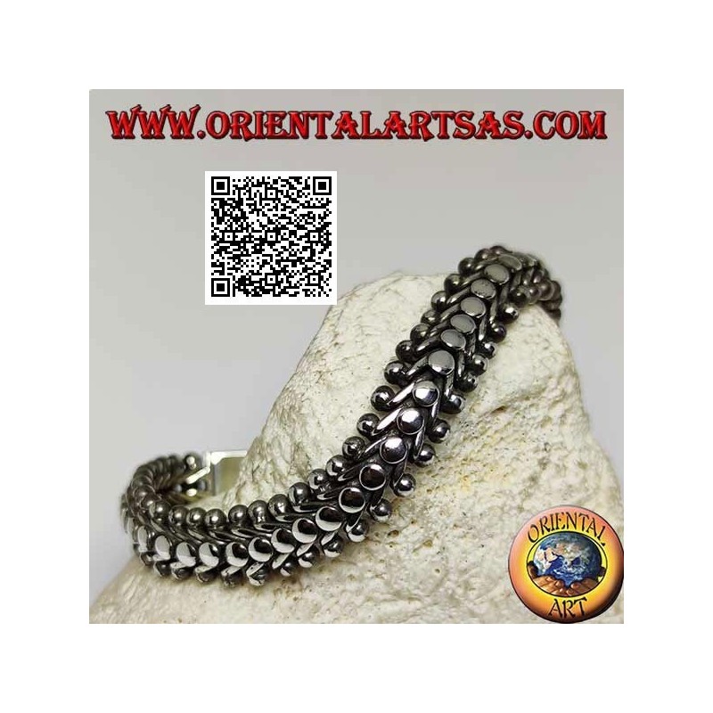 22cm x 11 * 5 mm pulsera de plata de ancho milpiés liso plano