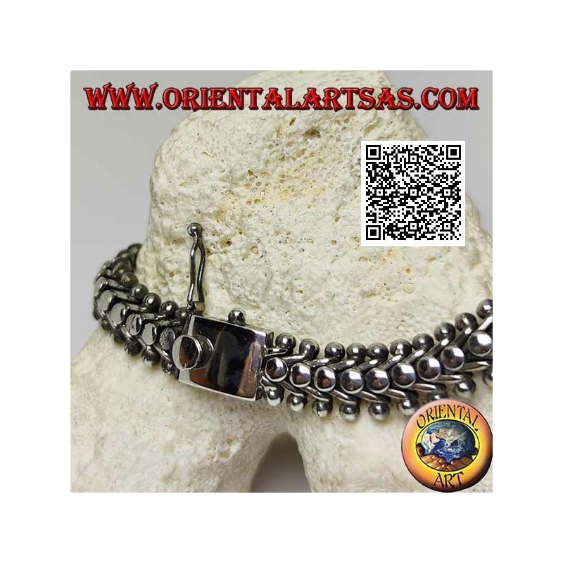 Bracciale Argento Piatto Largo Millepiedi Liscio 22cm | Oriental Art