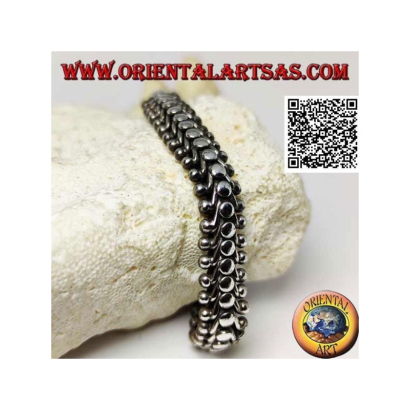 22cm x 11 * 5 mm pulsera de plata de ancho milpiés liso plano