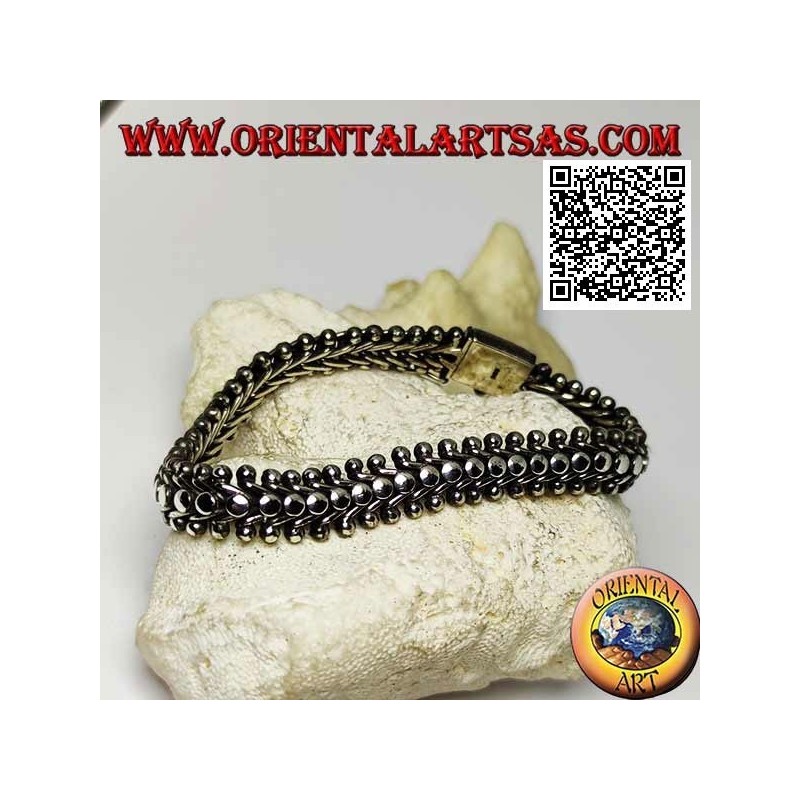 Bracelet en argent large de 22 cm x 11 * 5 mm plat et lisse