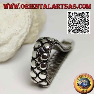 Pulsera de plata plana, ancha y lisa de discos y rombos 20 cm x 12 * 5 mm