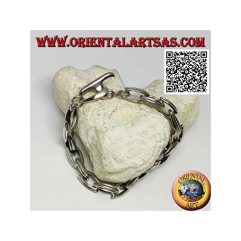 Bracciale Argento 925 Catenaccio, Anelli Allungati | Oriental Art