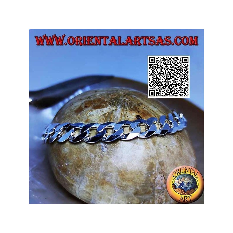 20 cm x 8 * 2 mm Diamant-Groumette-Kette, glattes Silberarmband