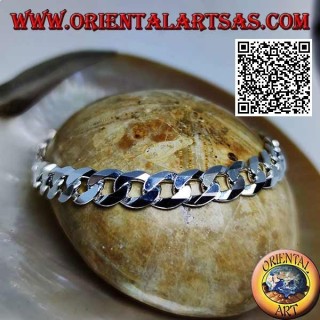 20 cm x 8 * 2 mm pulsera de plata lisa con cadena gruesa de diamantes